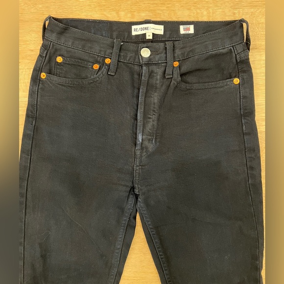 RE/DONE Originals High Rise Ankle Crop in Faded Black - Size 26 - Picture 5 of 11